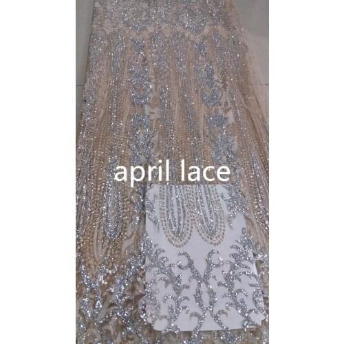 Aa001 silver glued glitter gold net mesh shining hand print for sawing/wedding /lady dress design ,free shipping by dhl