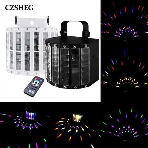 New 18W Mini Butterfly Stage Led Stage Lights Portable RGB Sound DJ Light Party Lights DMX512 Control Christmas Laser Projector