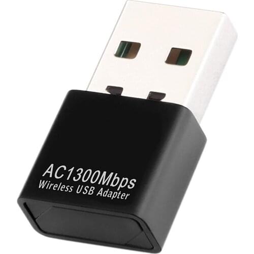 USB WiFi Adapter for PC, AC1300Mbps Wireless Network Adapter, 802.11Ac with Dual Band 2.4Ghz/400Mbps 5.8Ghz/867Mbps