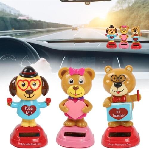 Solar Powered Animal Swinging Animated Bobble Cute Cartoon Funny Dancer Car Decor Kids Lovely Car Dashboard Decor Auto Toys
