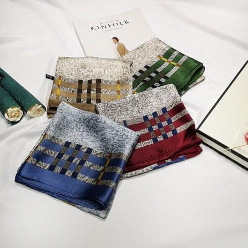 2020 70x70 Leopard dot Multipurpose women Silk twill scarf Satin square tie Hairband ladies foulard femme towel bufanda shawl