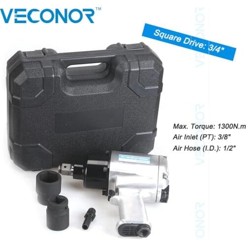 3/4" Sq. Dr. Air Impact Wrench Pneumatic Socket Wrench Twin Hammer-shaped High Torque