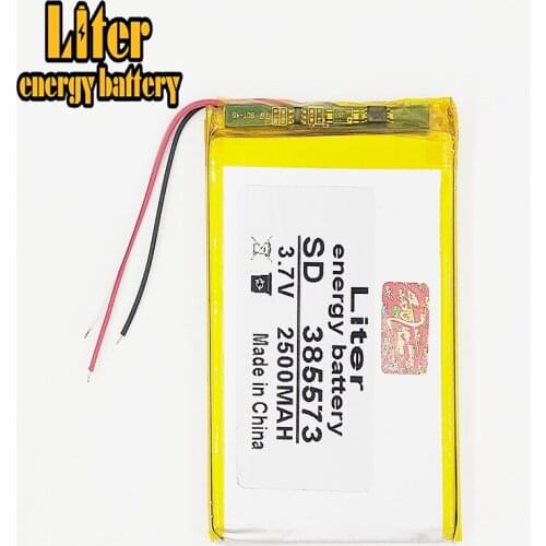 3 line 385573 3.7V 2500mAh Polymer Li-ion Battery For mobile electronic part for GPS,mp3,mp4,mp5,dvd DIY