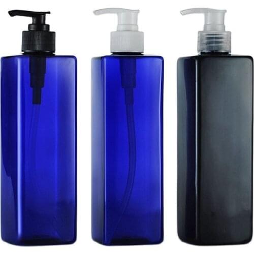 500ML X 20 Black Blue PET Lotion Pump Bottle Plastic Cosmetic Container,Empty Shampoo Sub-bottling,Essential Oil Bottles
