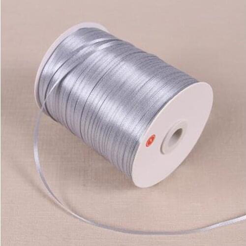 REDJCK 3 mm Width Satin Ribbon 20/50/100 Yards\lot DIY Material Polyester Silk Fabric Ribbons For Gift Cake Box Pack Decoration