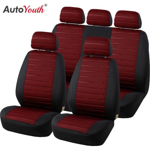 AUTOYOUTH 2PCS Car Seat Covers 5MM Foam Airbag Compatible 2017 New arrival Universal Fit Most Vans Minibus Separated Car Seat