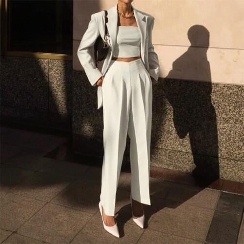2021 autumn fashion high-waist nine-point pants, new pleated elastic waist straight-leg casual pants off-white office suit pants