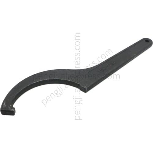 C Hook Spanner Wrench Collet Chuck for 150-160mm Round Nut, Black Adjustable Hook Wrench Tool Steel Key Hand Tools for Nuts Bolt