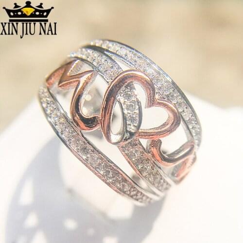 European Creative Love Mom Ring Rose Gold Color M Letters Heart Women Rings Mothers Day Gifts I love my home ring 925