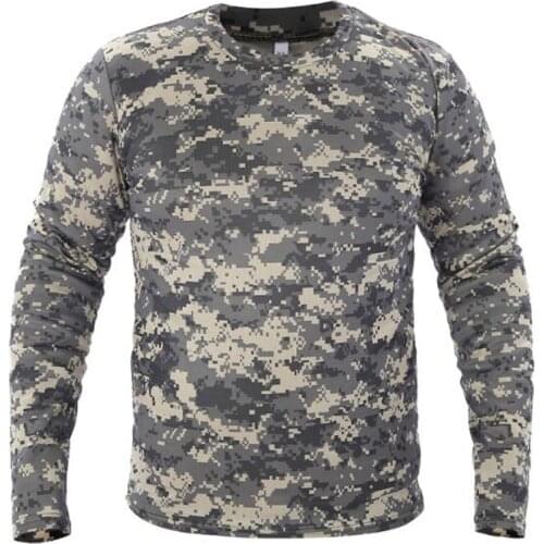 Long Sleeve T-shirt Tactical Camouflage T Shirts Tops Mens Long Sleeve Running Shirts Jogger Gym Home Workout Training T Shirt