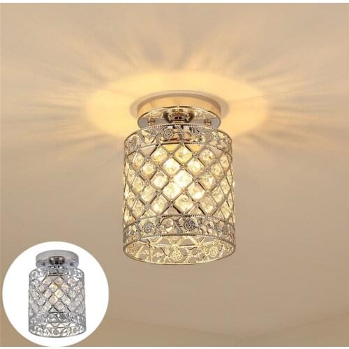 Crystal Ceiling Lamp LED Corridor Hall Lamp Bedroom Indoor Lighting Balcony Decorative Ceiling Light(without Bulb)