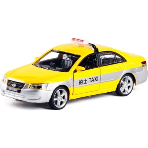 Interesting 1:32 Hyundai Taxi Alloy Model, Simulated Die Casting Sound and Light Pullback Car Model Decoration, Free Shipping