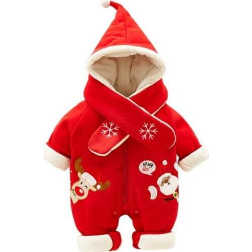 Thick Warm Infant Baby Rompers Winter Clothes Newborn Baby Boy Girl Knitted Sweater Jumpsuit Hooded Kid Toddler Outerwear