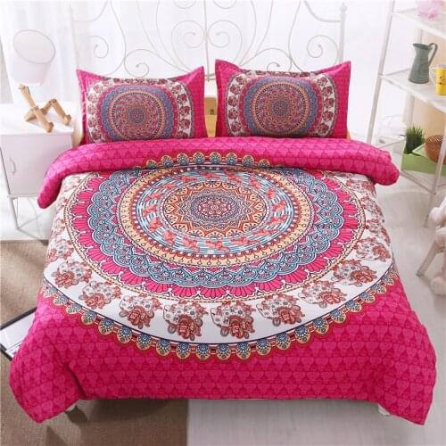 3D Mandala Flower Bedding Set US King size Bohemian Style Duvet Cover with Pillowcase AU Queen size Boho Bedclothes bedlinen