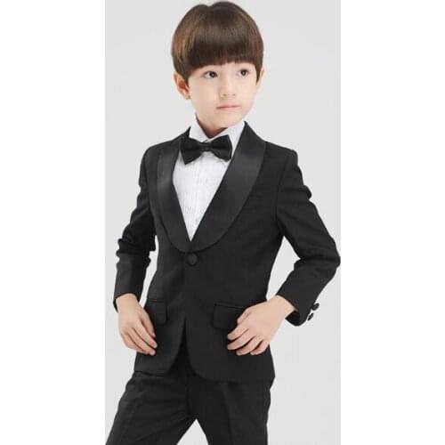 Hot Sale White Elegant Suits For Boys (Coat+Pants+Tie+Shirt) Custom Made Smoking Casamento Evening Prom Tuxedo Suit Boy clothing