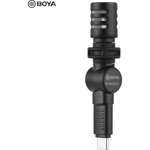 BOYA BY-M100UC Mini Type-C Smartphone Microphone Condenser Mic 180° Foldable No Battery Required for Android Smartphone Tablet