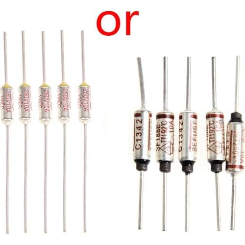 OOTDTY 5Pcs/set Temperature Mini Fuse 250 V 10A Thermal Metal Shell 192 Degree Temp Micro Cut
