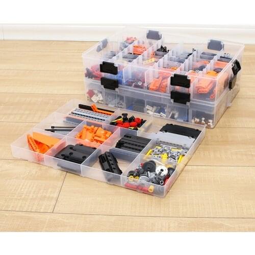 Multi-layer layered Building Blocks Lego Toys Large Capacity Hand Kids Storage Case Clear Plastic Organizer Box Dispensing