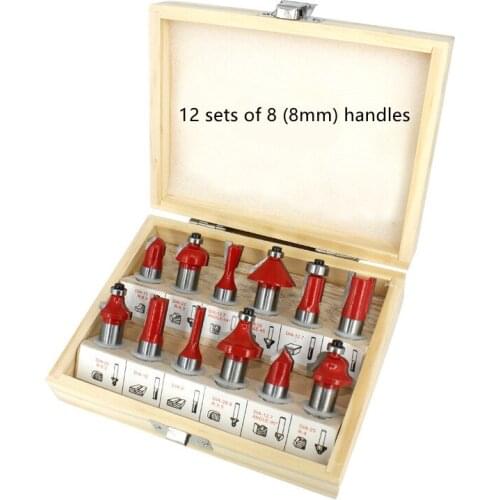 High Quality 12pcs 8mm Router Bit Set Milling Cutter Wood Bits Carbide Cutting Woodworking Trimming Engraving Dill Bit фрезы по