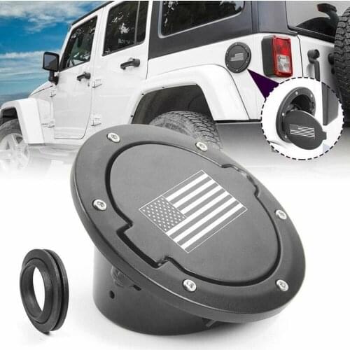 NEW-Fuel Filler Door Gas Tank Cap Cover Accessories for Jeep Wrangler JK & Unlimited Sport Rubicon Sahara 2007-2017 US Flag