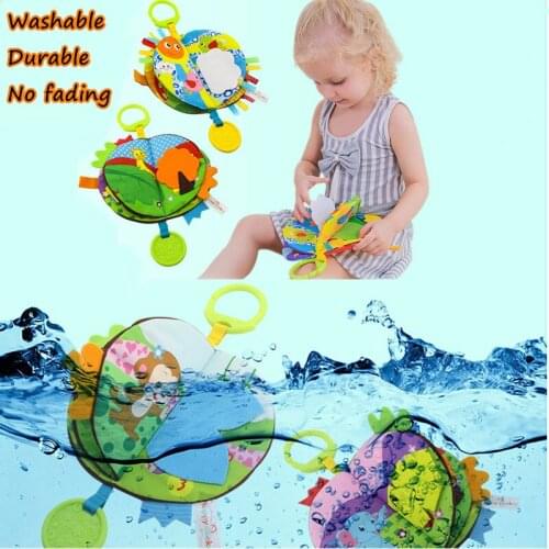 Educational Toys Baby Soft Quiet Cloth Learning Books with Teether Squeaker Rustle Paper for 0-12 Months Kids Infant Toddlers