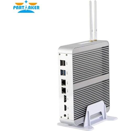 Partaker Latest Intel Kaby Lake Core i5 7260U Dual Display Mini PC with DDR4L Memory VGA HD 4K Output Gaming Computer