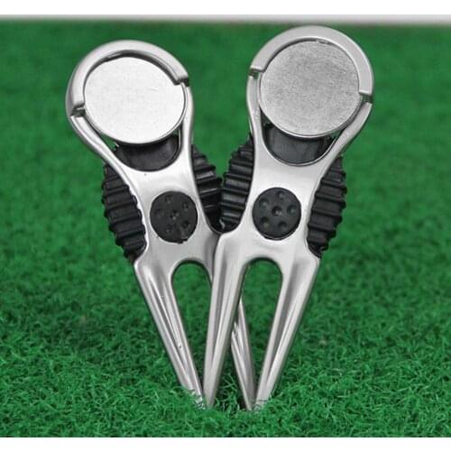 골프공 Golf Divot Tool Zinc Alloy Golf Club Ball Putting Divot Fork Lawn Marker Lightweight Repair Tool Golf Accessories