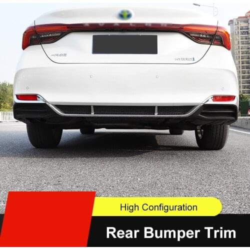 QHCP Electroplating Car Rear Bumper Lip Spoiler Air outlet Exhaust Trim Strip Cover Back Fog Lamp Frame For Toyota Avalon 2019