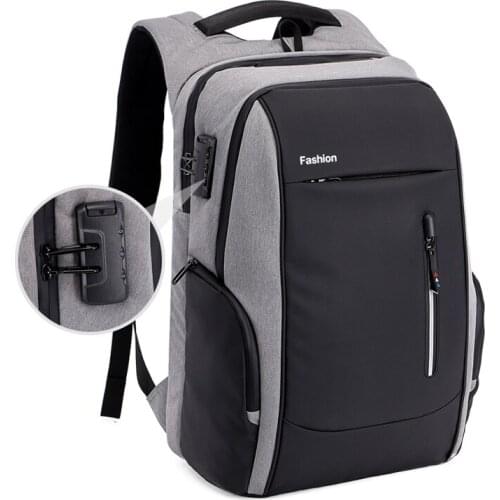 Travel Laptop Backpack Anti Theft Laptop Backpack USB Charging Port Water Resistant College School Bag Solid Casual Men Women