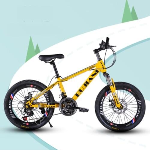Spoke Wheel 20 Inch Multi-Color Mountain Bike Spring Fork Double Disc Brake Shock Absorption Variable Speed Unisex Childrens