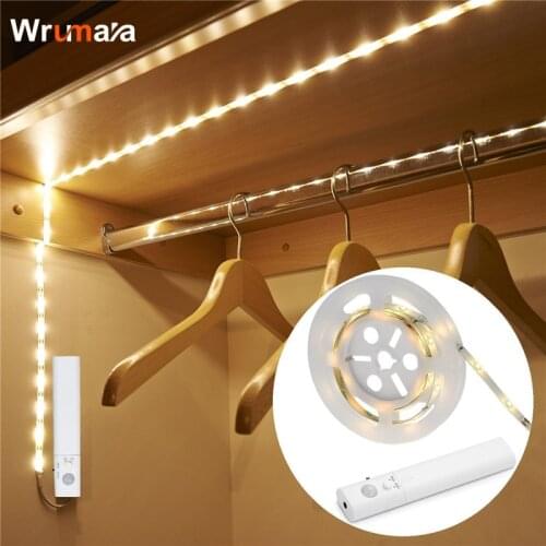 Wrumava LED 1M Strip Light Motion Sensor Activated LED Night Light Waterproof Flexible Strip Bed Lights Novelty Cabinet Closet