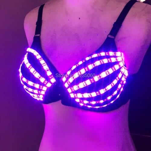 Luminous Led bra underwear led costume party dress dancing belly dance wear Fancy Dress for club