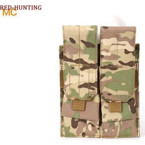 Tactical MULTICAM AK AR Dual Double Riffle Mag Pouch Holds 2 Magazines MOLLE Double Pouch
