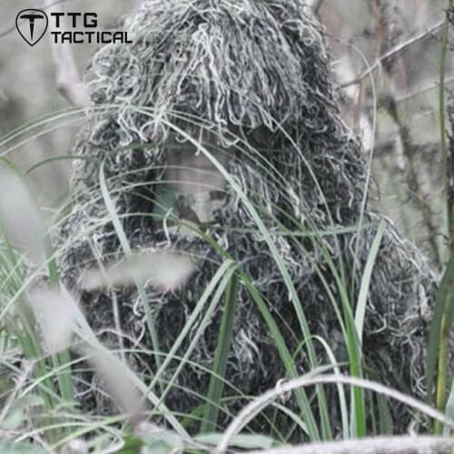 TTGTACTICAL Sniper Tactical Ghillie Hood Camouflage Ghillie Suit Hood for Hunting Airsoft Paintball