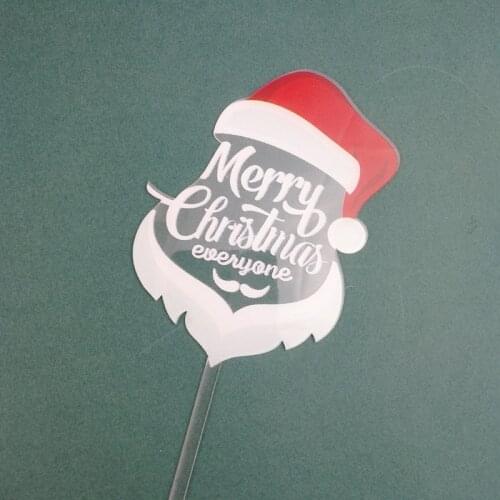 2021 New Merry Christmas Acrylic Cake Topper Cartoon Happy New Year Cake Topper For Christmas Xmas Decor Party Cake Decorations