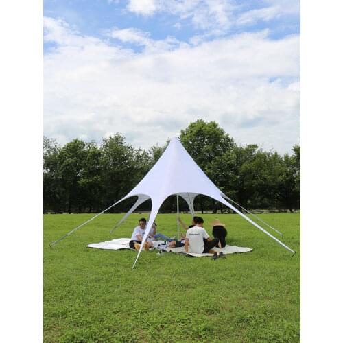 Outdoor Rain-Proof Hexagonal Tent Canopy Picnic Beach Camp Pergola Windproof Sunscreen Multi-Person Beach Tent