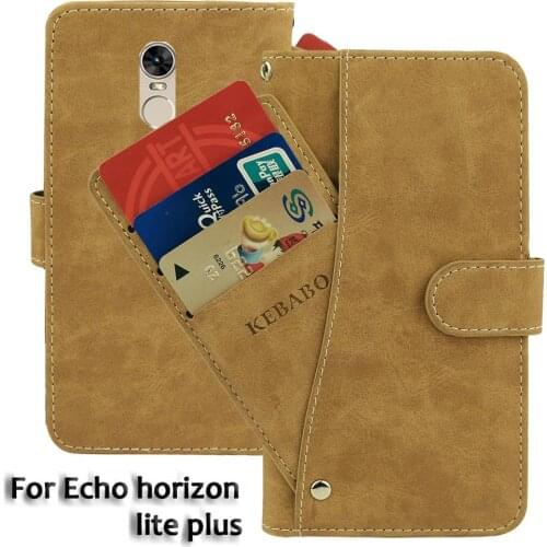 Vintage Leather Wallet Echo horizon lite plus 5.7" Case Flip Luxury Card Slots Cover Magnet Stand Phone Protective Bags