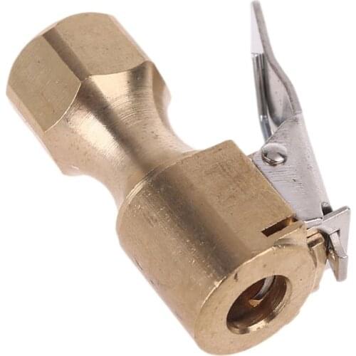 652F Air Chuck 1/4 inch Open Flow Straight Lock On Tire Chuck with Clip for Inflator Gauge Compressor Accessories
