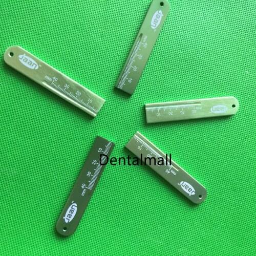 5PCS Green Dental ALUMINIUM Span Measure Scale Endodontic Endo Rulers