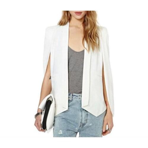 2021 Spring Candy Color New Ladies Women Long Sleeve Lapel Cape Poncho Elegant Office Wear Jacket Cloak Blazer Suit Coat