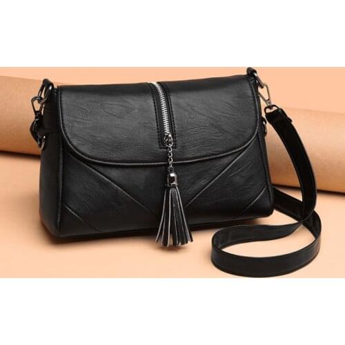 Small Womens Shoulder Bags With Long Strap High Quality PU Leather Envelope Tassel Crossbody Bags Over Female Shoulder