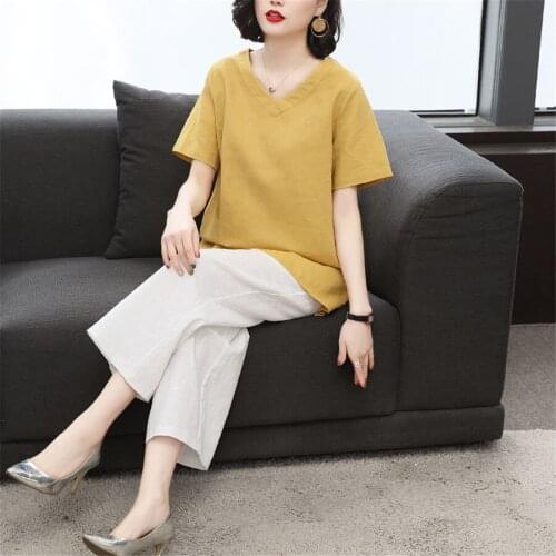 Plus size Two Piece Set Summer Clothes For Women Fashion tracksuit women 2 piece set Short sleeve Tops wild leg Pants 5xl