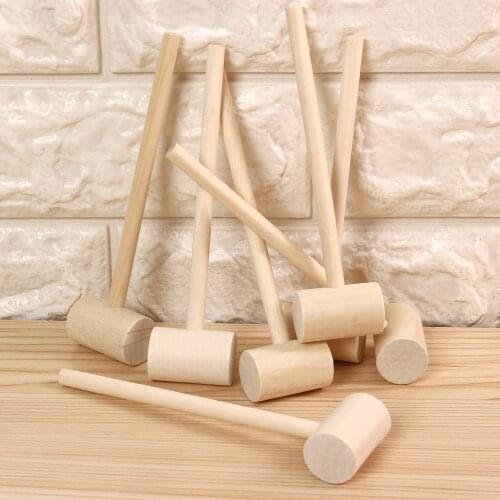 10pcs Wooden Crab Lobster Mallets Seafood Shellfish Crab Mallet Solid Natural Hardwood Crab Hammer For Cracking Seafood Tool