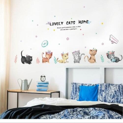 135 X 50 CM Cute Cats Home Livingroom Baby And Kids Room Decoration Wall Sticker Decal Quality Product 2021 Trend Fashion New Great Cat Figure For Kids Wall Sticker Easy To Apply And Convenient