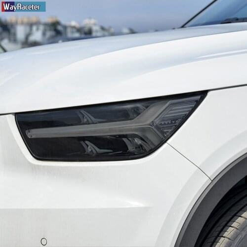 2 Pcs Car Headlight Protective Film Protection Self Healing Transparent Black TPU Sticker For Volvo XC40 2019 2020 Accessories