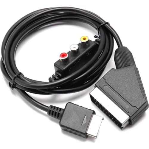 1.8m RGB Scart Cable For Sony Playstation PS1 PS2 PS3 TV AV Lead Replacement Connection Game Cord Wire for PAL/NTSC Consoles