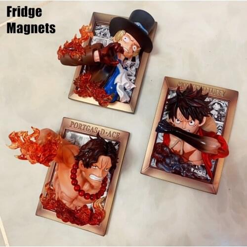 2021 New Anime One Piece Roronoa Zoro Luffy Fridge Magnets PVC Action Figure Toys