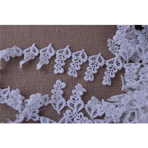 28yards GOOD QUALITY white color soft Milk Silk leaf Lace Fabric Wedding Trim wide :5.5cm