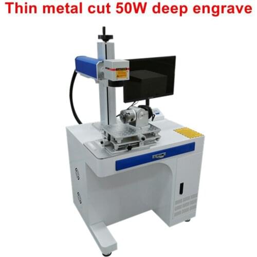 30W 50W rotary Ring Bird Ring Engraving Metal Marking Face Image Printing Mini Fiber Laser marking machine with CE