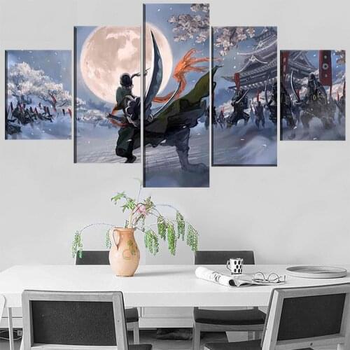 5 Pieces Wall Art Canvas Painting Japanese Manga Animation Poster Modern Home Living Room Modular Pictures For Decoration